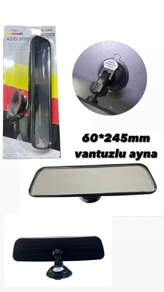 Vantuzlu İç Dikiz Aynası 60*245mm A-245