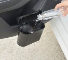 Sıvı Geçirmez Araba Çöp Kutusu Portatif Araç İçi Taşınabilir Kapaklı Çöp Kovası Kapaklı Kova