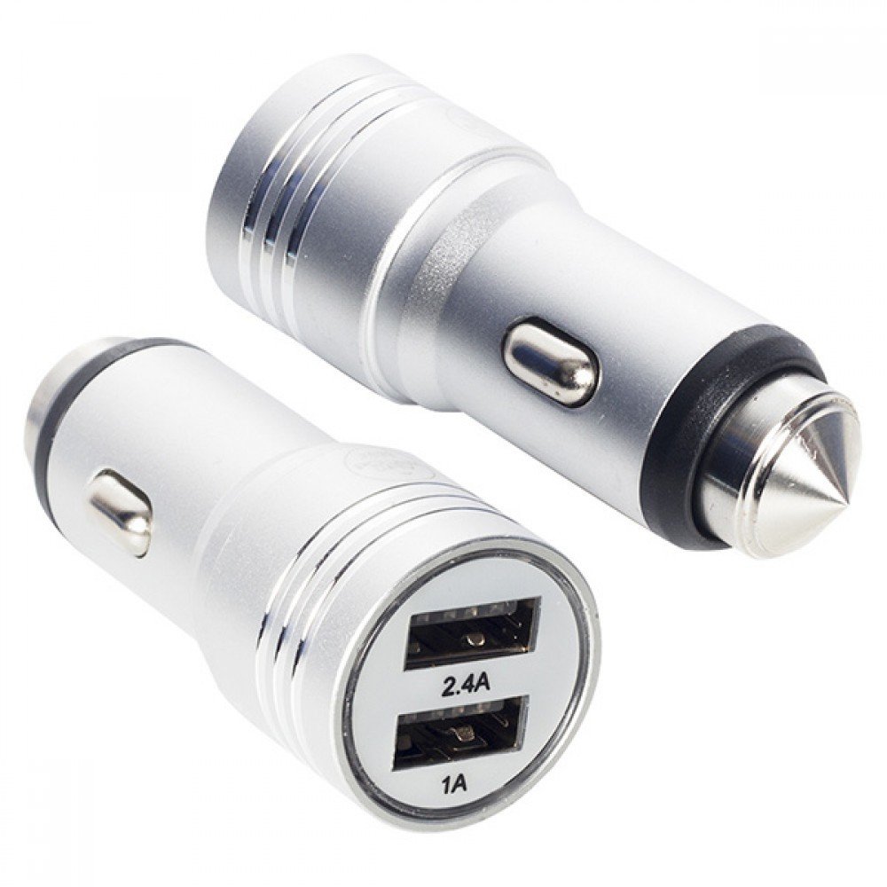 Araç Şarj Soketi - Çift Girişli Usb/GRİ