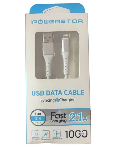 Powerstar DTM-05 IOS 2.1A Lightning Hızlı Data & Şarj Kablosu (1 Metre) Kırmızı