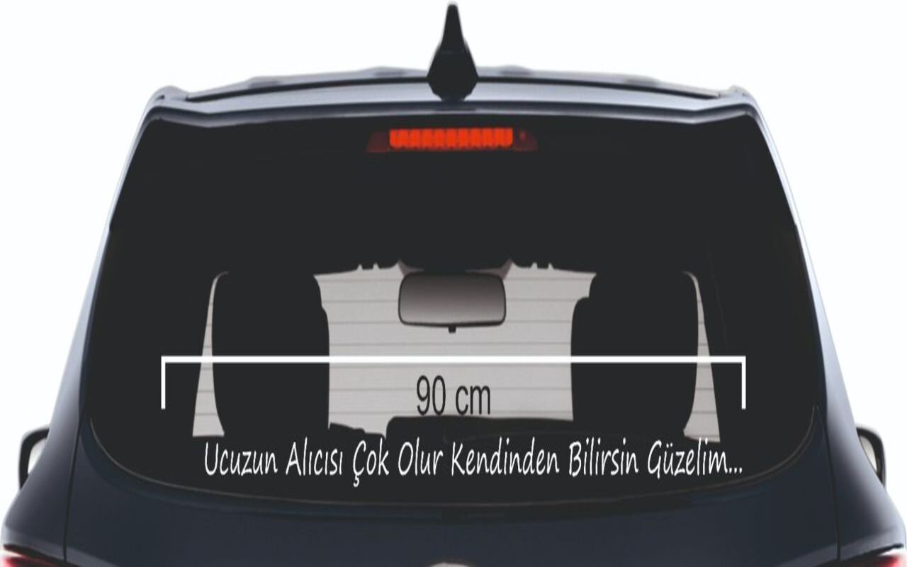 Ucuzun Alıcısı Çok Kendinden Bilirsin Güzelim. Yazı Araç Cam 3D Sticker 90 cm
