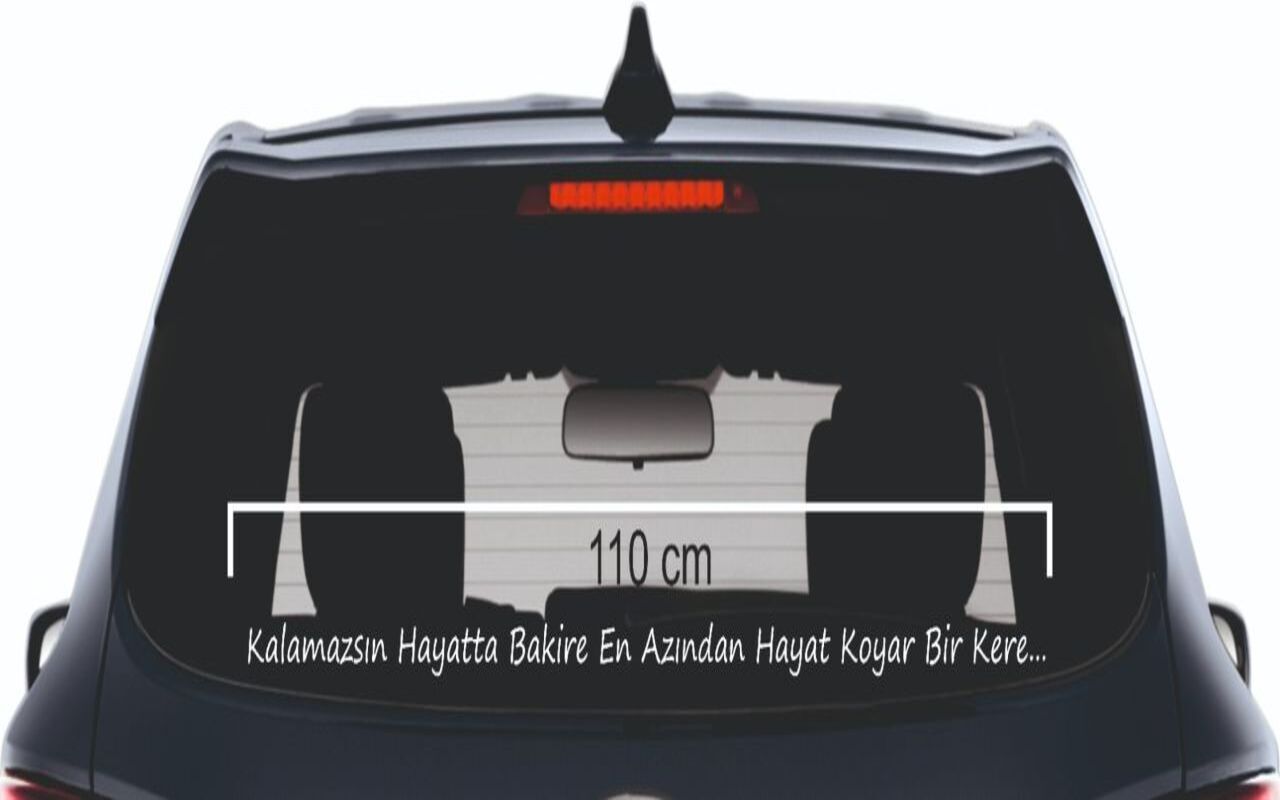 Kalamazsın Hayatta Bakire En Azından Hayat Koyar Bir Kere Yazı Araç Cam 3D Sticker 110 cm