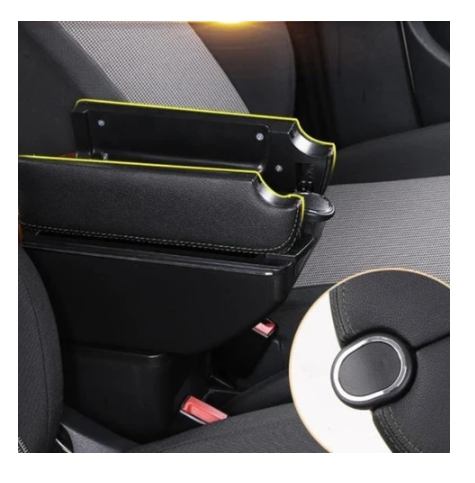 BMW Tip 6 USB 1 Type-c Girişli Kolçak Her Araca Uygun Kolçak Kol Dayama Çift Açılır Siyah