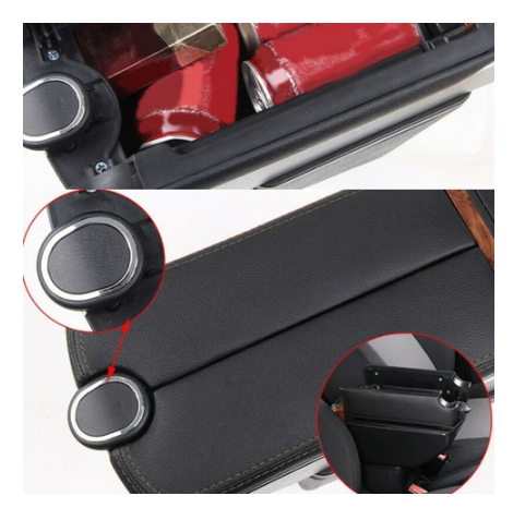 BMW Tip 6 USB 1 Type-c Girişli Kolçak Her Araca Uygun Kolçak Kol Dayama Çift Açılır Siyah