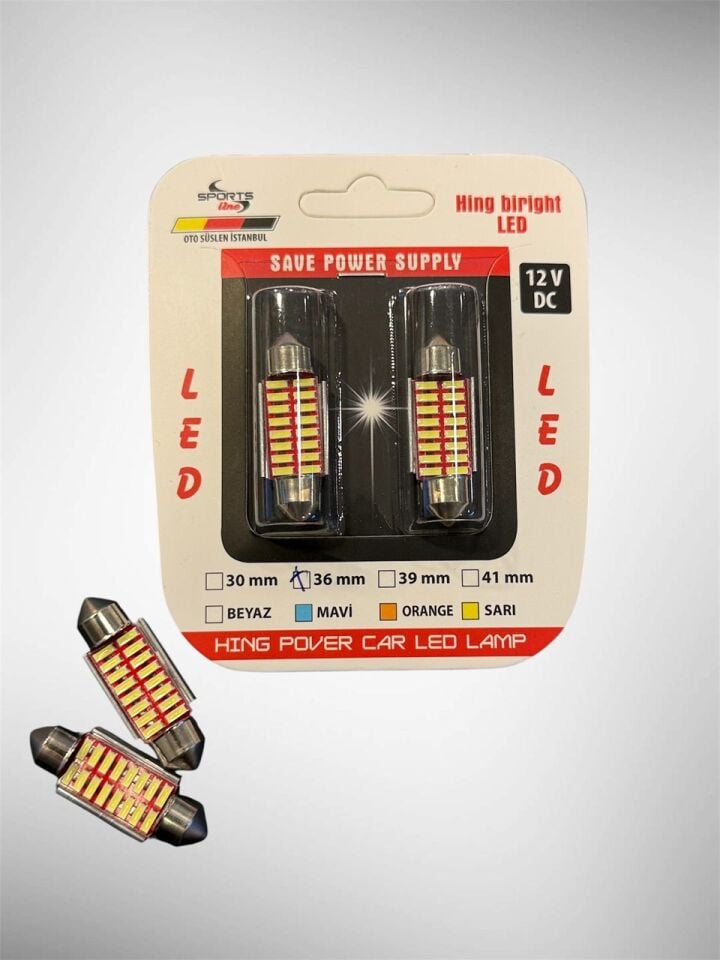 Sofit Araç iç Aydınlatma Tavan Plaka Beyaz Canbus 36mm