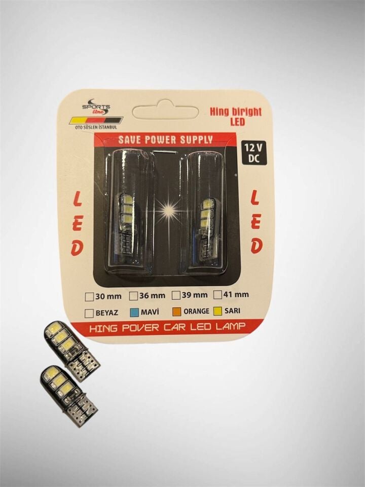 T10 6 LED Geniş Açılı Araç İçi Okuma Plaka Lambası Sinyal Lambası Üniversal Bagaj Lambası Siyah