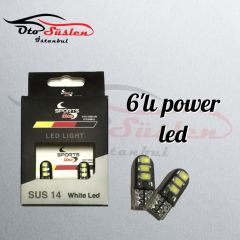 6 LED'Lİ T10/Siyah (Canbus)