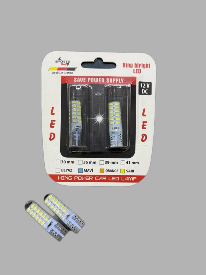 T10 W5W Beyaz Led 24 Ledli Canbus Silikon Ultra Power Beyaz Park Plaka Tavan led