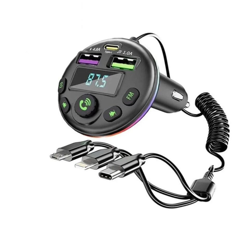 Transmitter Şarj Özellikli Dijital Göstergeli Bluetooth Fm 36W G14 PD Siyah