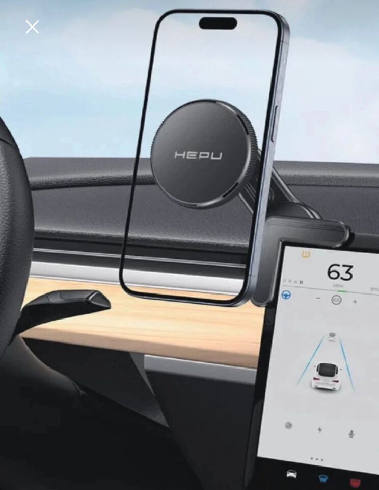 Hepu HP-A38 Magsafe Araç İçi Telefon Tutucu - Tesla/Merkezi Ekran Uyumlu, 360 Dönebilir Güçlü
