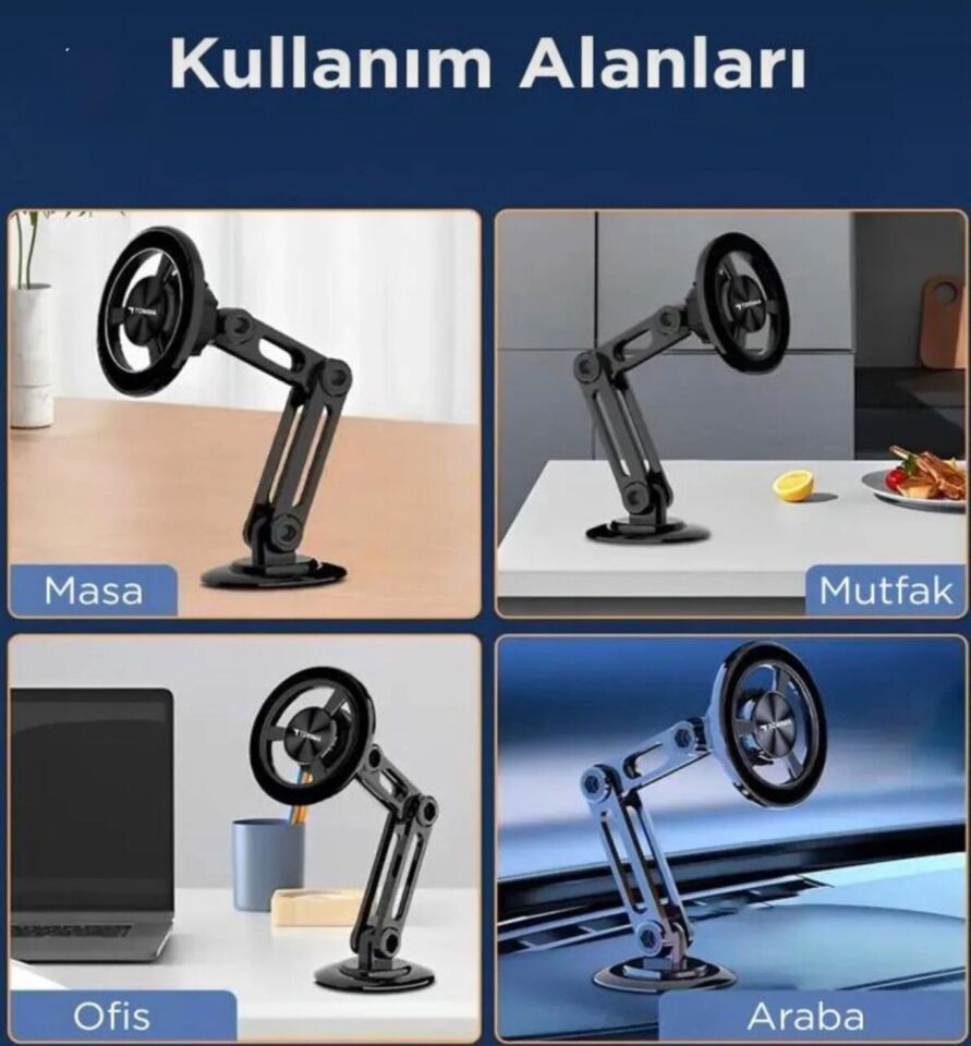 Telefon Tutucu Manyetik Çok Amaçlı Araç İçi Oto Aksesuarları JX052 Siyah