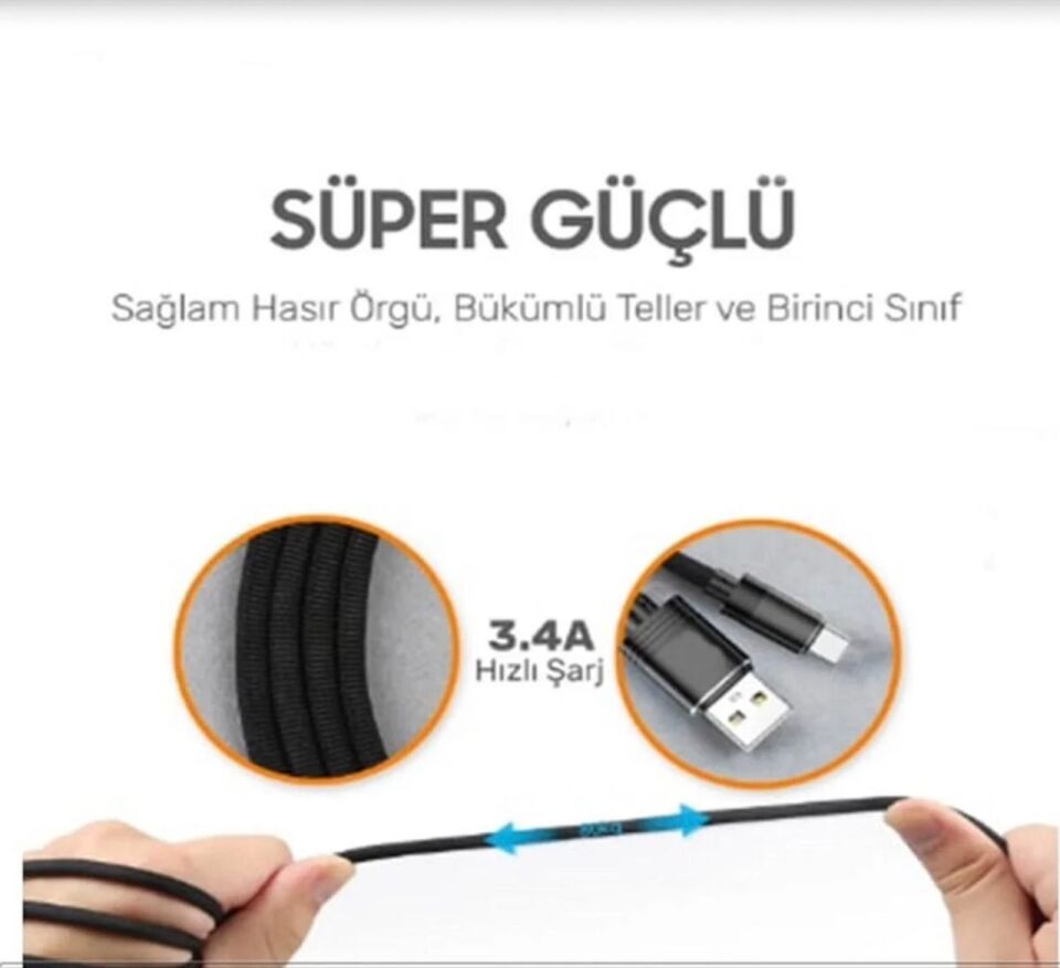 AP-210  -Galaxy S10e uyumlu- 60W Type C to Type C Hızlı Şarj Kablosu