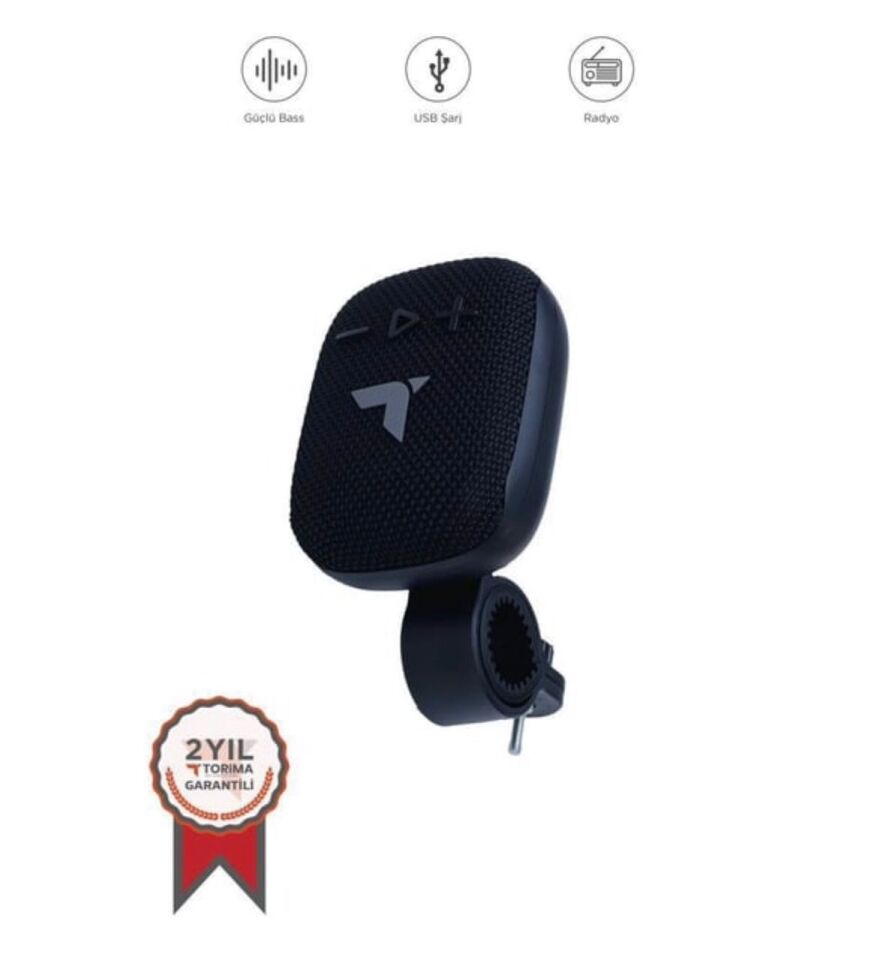 Bluetooth Hoparlör Motorsiklet Bisiklet Kablosuz Speaker D34 Siyah