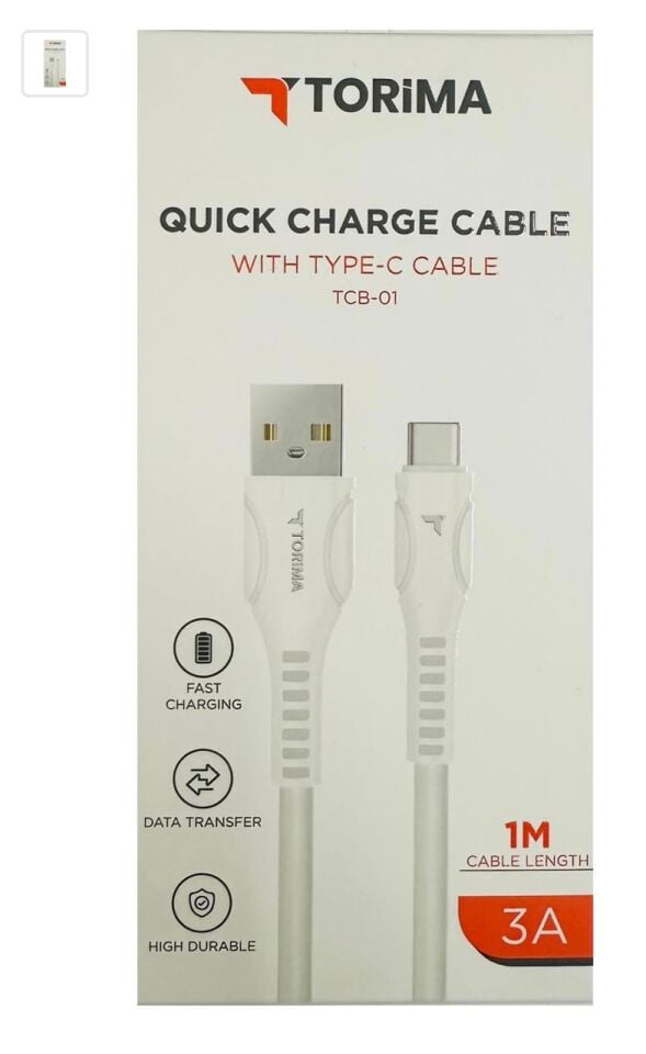 TORİMA TCB-01 1MT 3A USB TO LIGHTNING ŞARJ KABLO