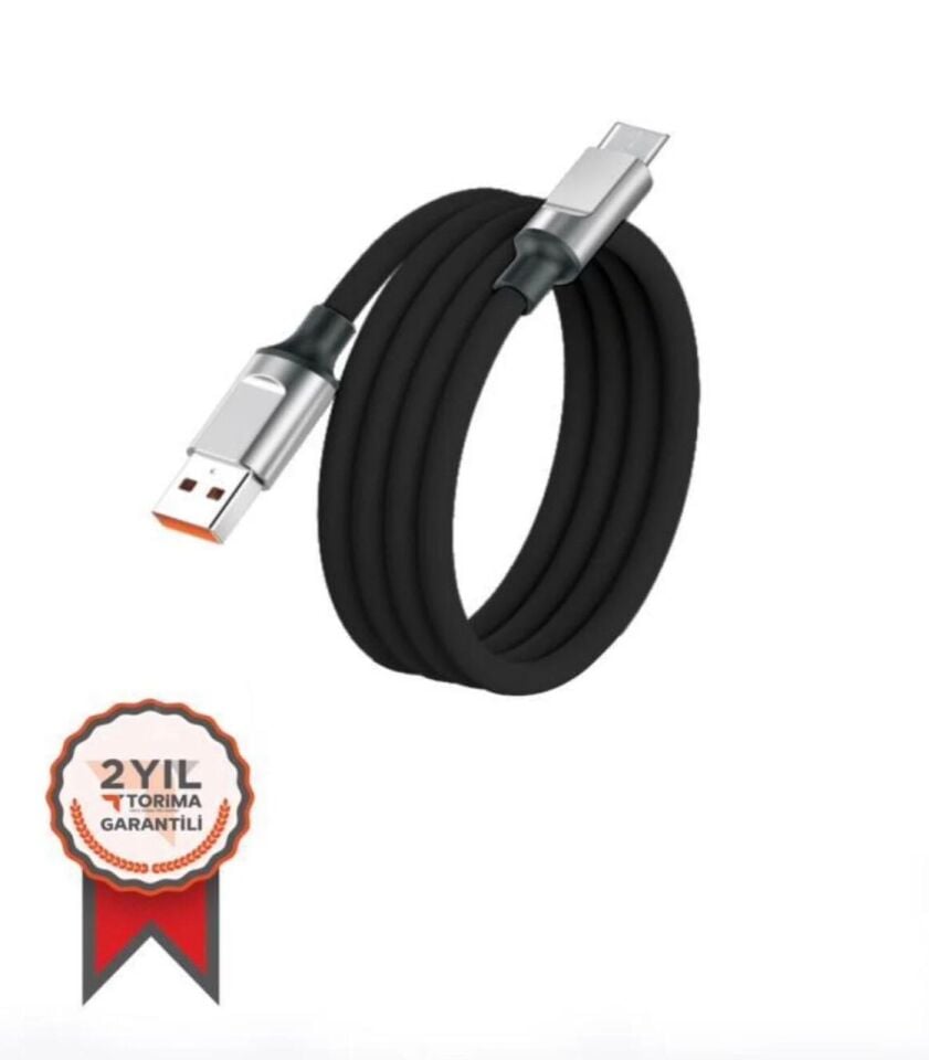Şarj Kablosu Micro Silikon 3.0A Data Kablo U15 Siyah