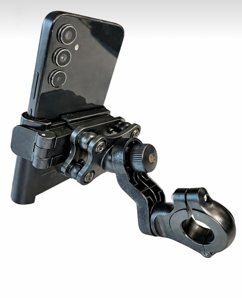 Gidon Bağlantılı Titreşim Engelleyicili Motosiklet Telefon Tutucu