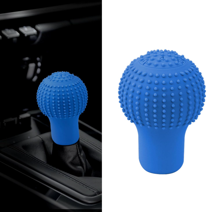 Tırtıklı Yuvarlak Silikon Vites Kılıfı Mavi