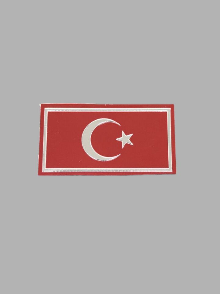 Türk Bayrağı Kare Kabartmalı Sticker