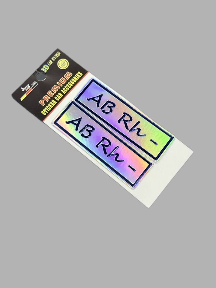 Kan Grubu Seti AB rh+ Motosiklet ve Araç Uyumlu Kabartmalı Sticker Hologramlı