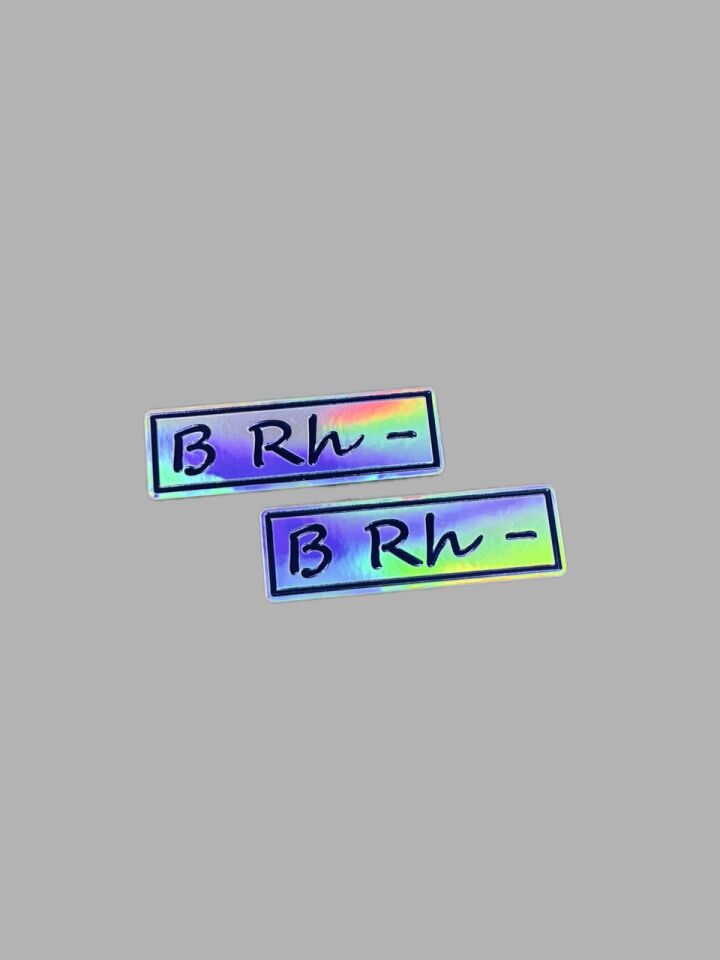 Kan Grubu Seti B rh- Motosiklet ve Araç Uyumlu Kabartmalı Sticker Hologramlı