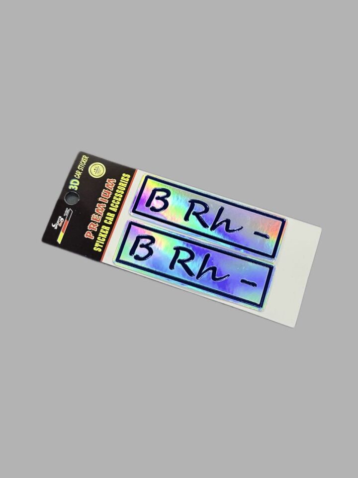 Kan Grubu Seti B rh- Motosiklet ve Araç Uyumlu Kabartmalı Sticker Hologramlı