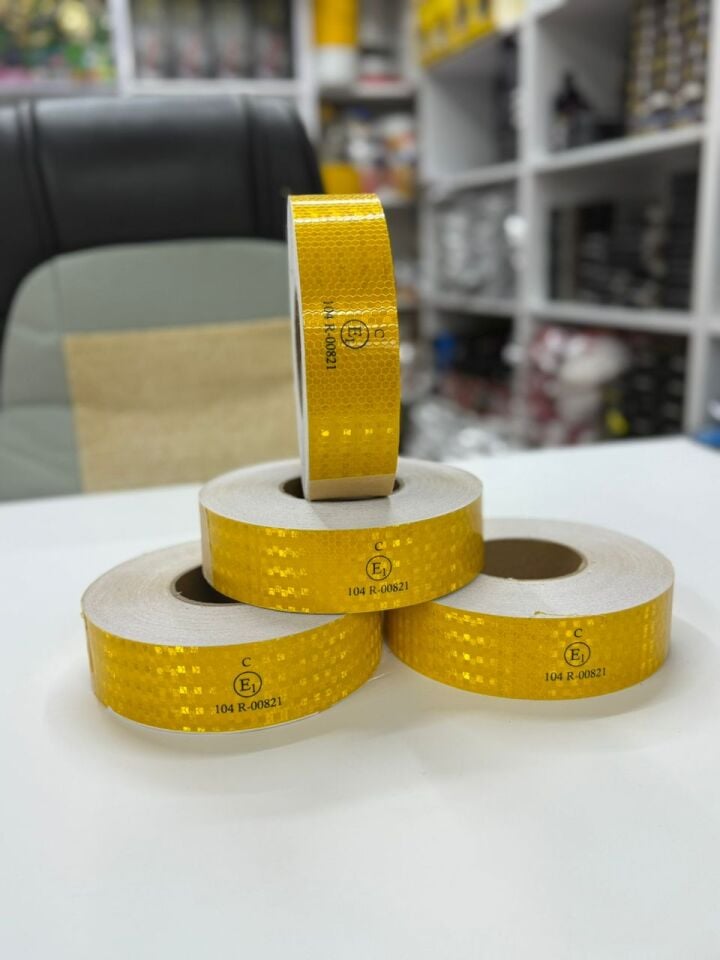 Fosforlu Reflektör Sarı Şerit-50m