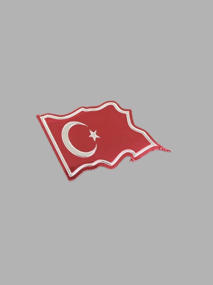 Dalgalı Türk Bayrağı Kabartmalı Sticker