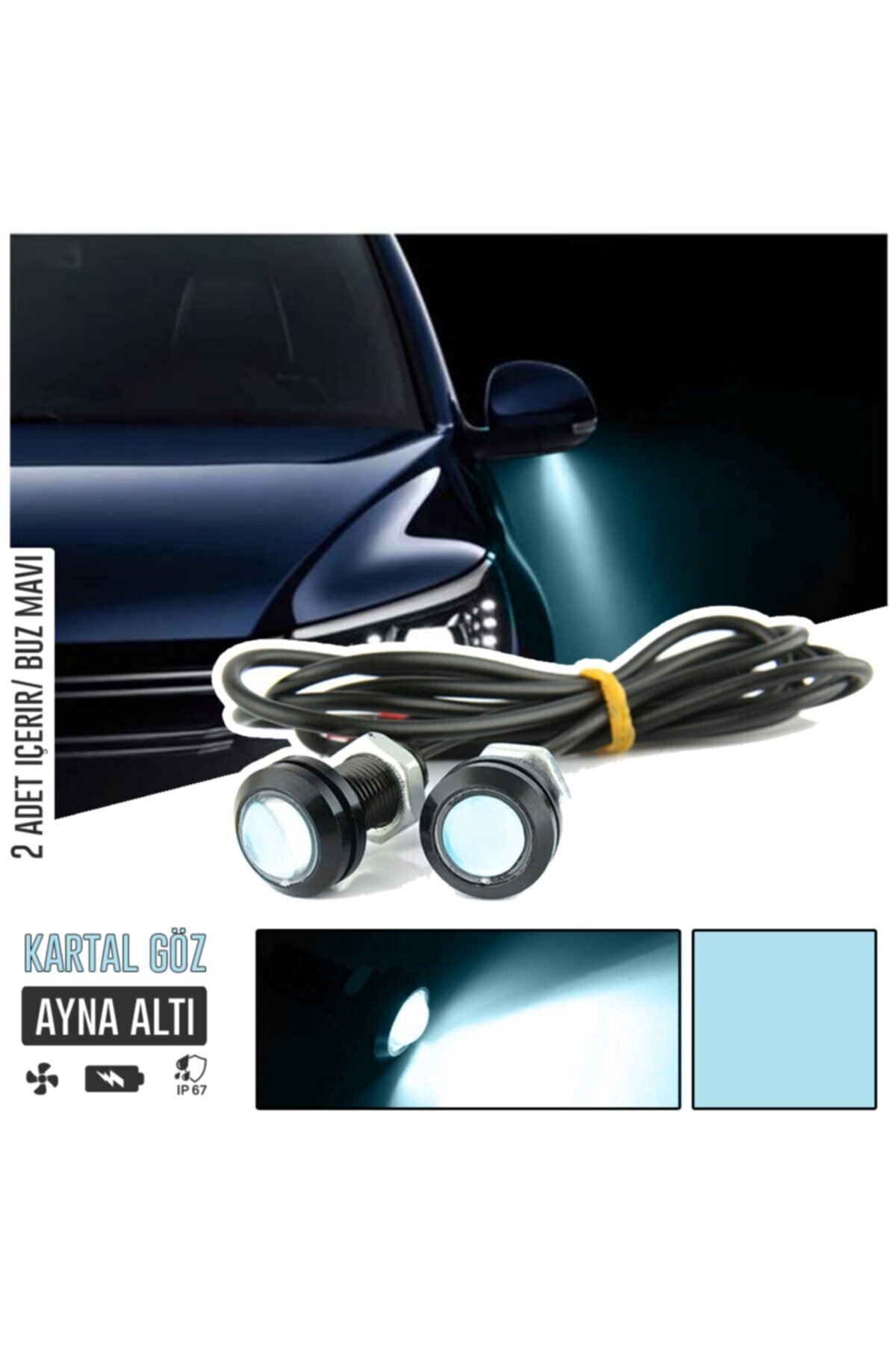 Kartal Gözü Led (Ayna altı)-Mavi Renk 2'li