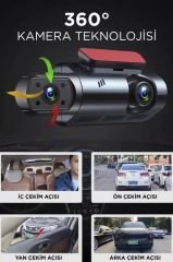 TA-03 Siyah 1296p Araç içi 2 Kameralı Lcd Ekranlı Gece Görüşlü , G-sensörlü Yol Kayıt Araç Kamerası