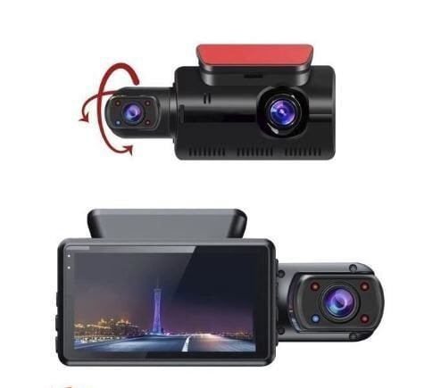 TA-03 Siyah 1296p Araç içi 2 Kameralı Lcd Ekranlı Gece Görüşlü , G-sensörlü Yol Kayıt Araç Kamerası