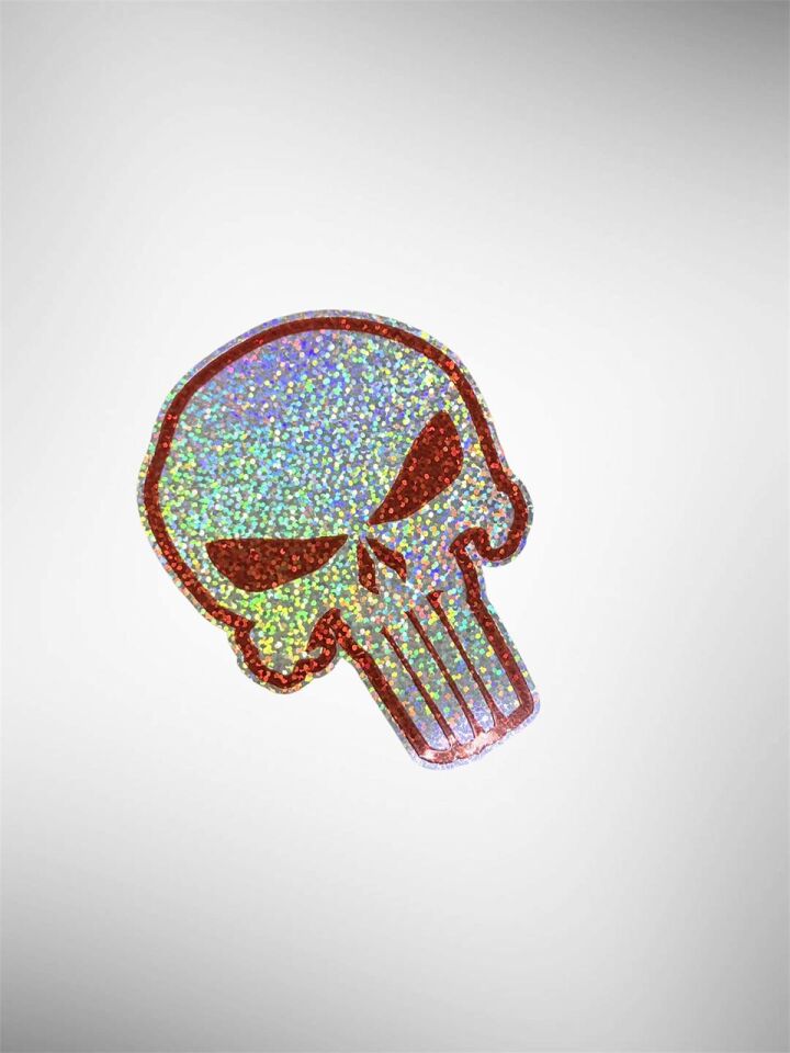 Kuru Kafa Hologramlı Sticker Kırmızı
