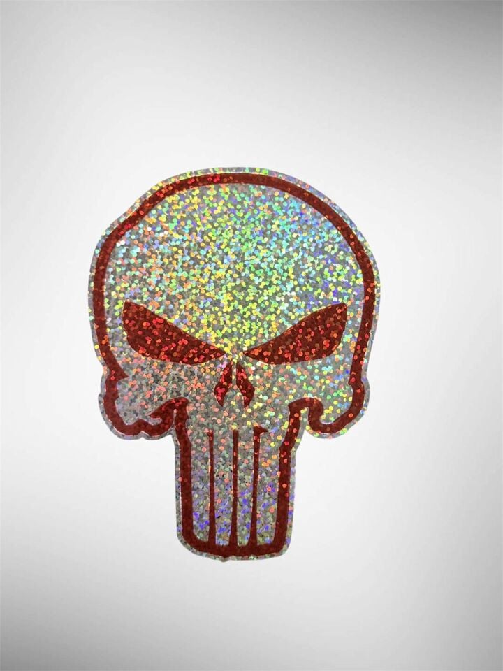 Kuru Kafa Hologramlı Sticker Kırmızı