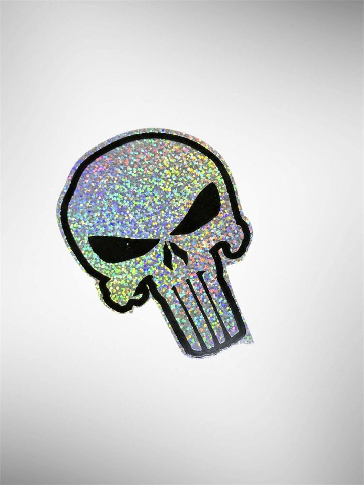 Kuru Kafa Hologramlı Sticker Siyah