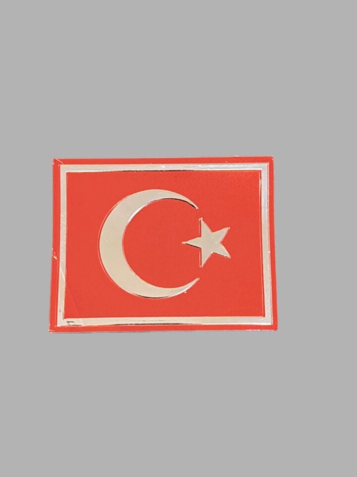 Türk Bayrağı Kare Kabartmalı Sticker