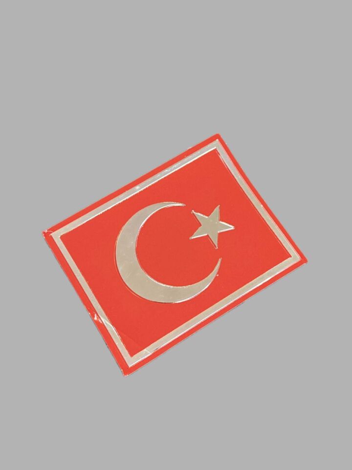 Türk Bayrağı Kare Kabartmalı Sticker