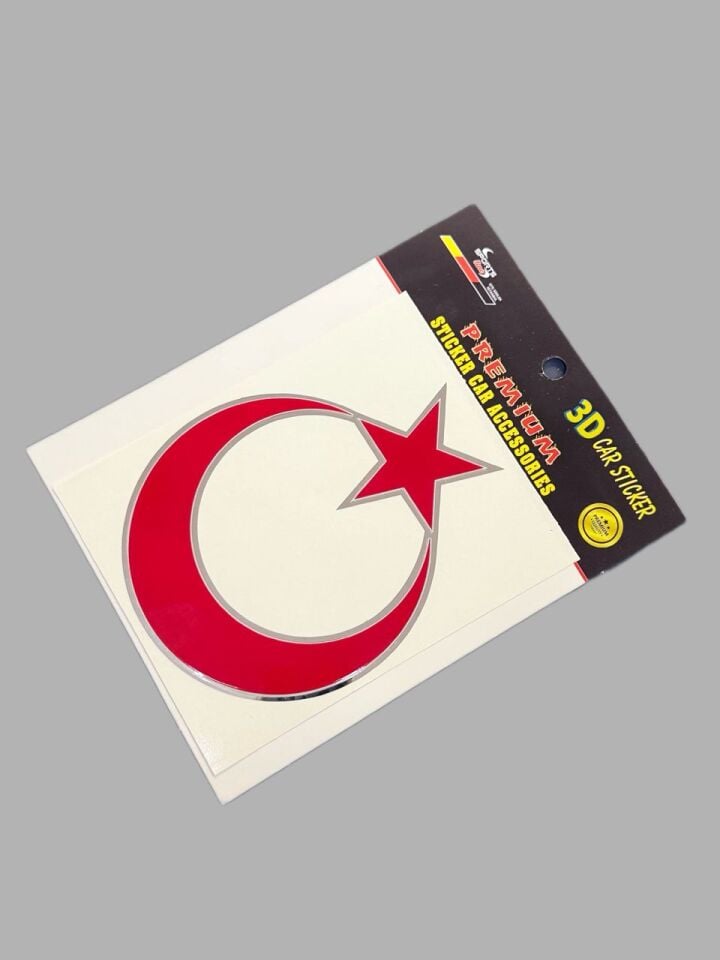 Ay Yıldız Kabartmalı Sticker