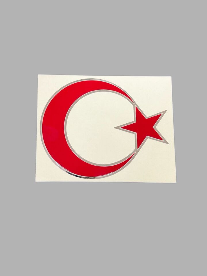 Ay Yıldız Kabartmalı Sticker