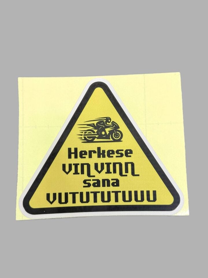 Reflektör Özelliklı Herkese Vin Vin Sana Vutututuu Sticker