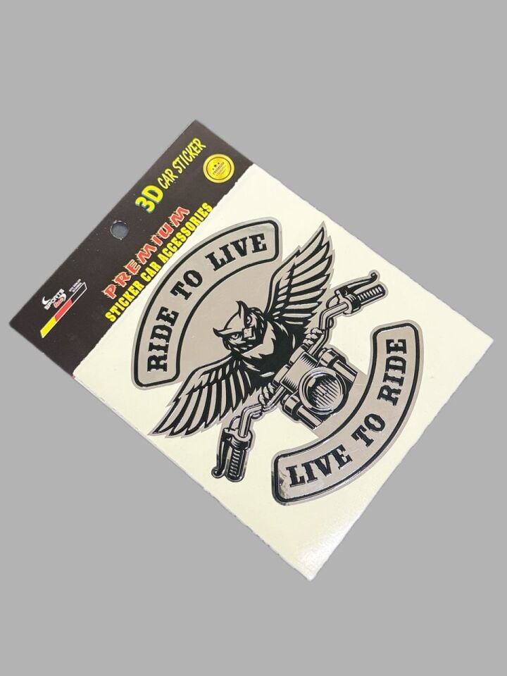 Ride To Live Live To Ride Metalize Sticker