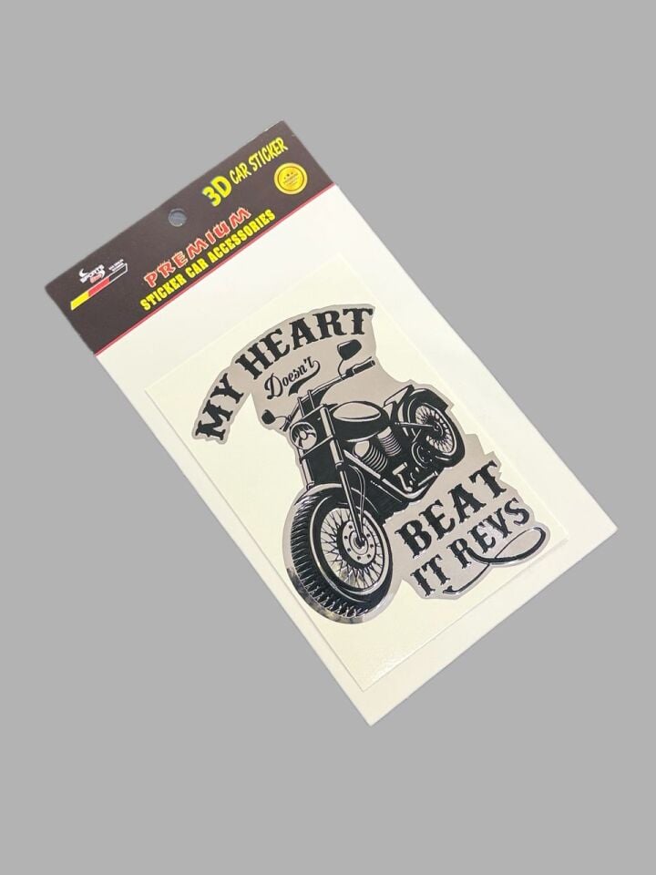 My Heart Doesnt Beat İt Revs Metalize Sticker