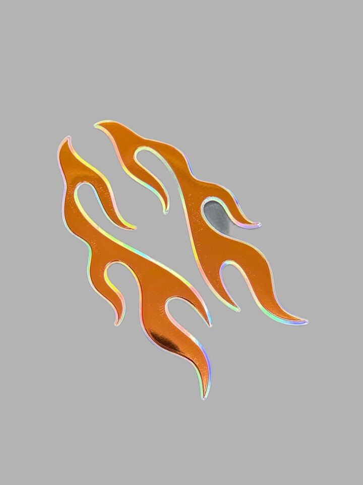 Alev Hologramlı Kabartmalı Sticker 2 li