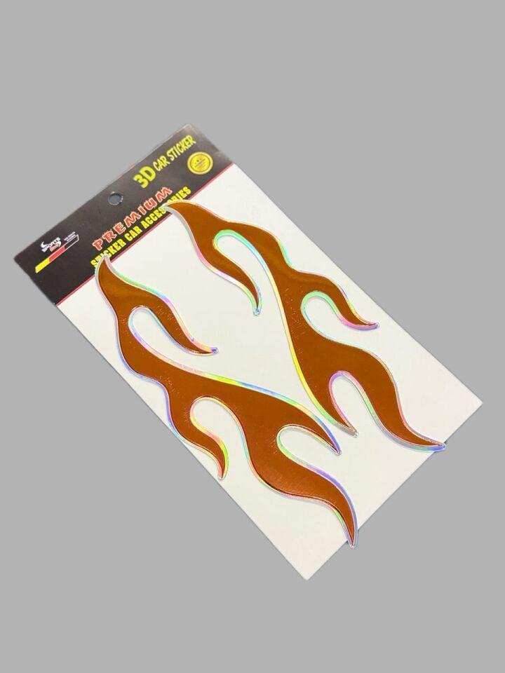 Alev Hologramlı Kabartmalı Sticker 2 li