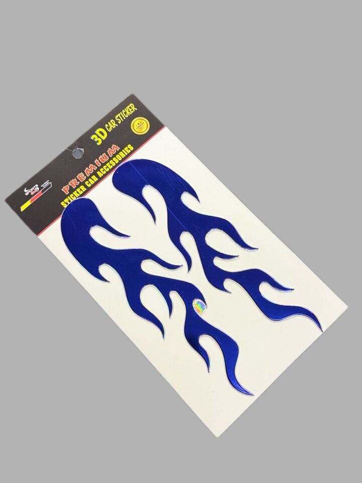 Alev Hologramlı Kabartmalı 2li Sticker Lacivert