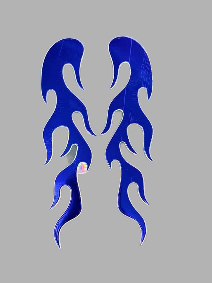 Alev Hologramlı Kabartmalı 2li Sticker Lacivert