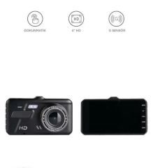 TA-04 Siyah 1080p Araç içi Lcd Dokunmatik Ekranlı Gece Görüşlü Ön ve Arka Araç Kamerası