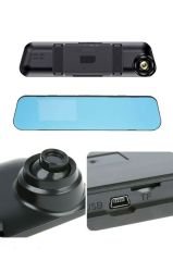 TA-06 Siyah 1080p Araç içi Lcd 9.6 inç Dokunmatik Ekranlı Dikiz Aynası Gece Görüşlü Ön ve Arka Araç Kamerası