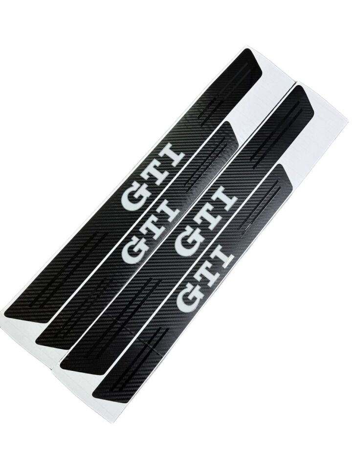 GTİ Logolu Karbon Kapı Eşiği Koruyucu Bant Folyo 4 Set