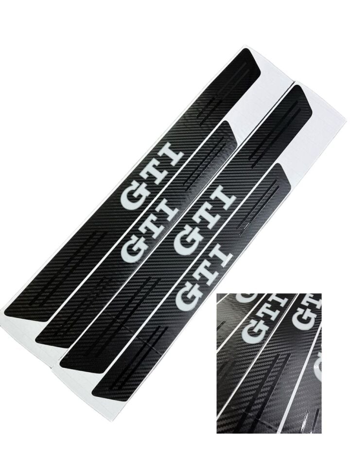 GTİ Logolu Karbon Kapı Eşiği Koruyucu Bant Folyo 4 Set