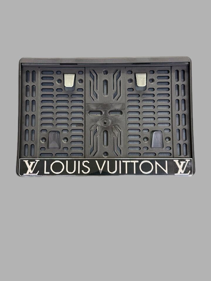 Motosiklet Plakalik Luis Vuitton Siyah Metalize