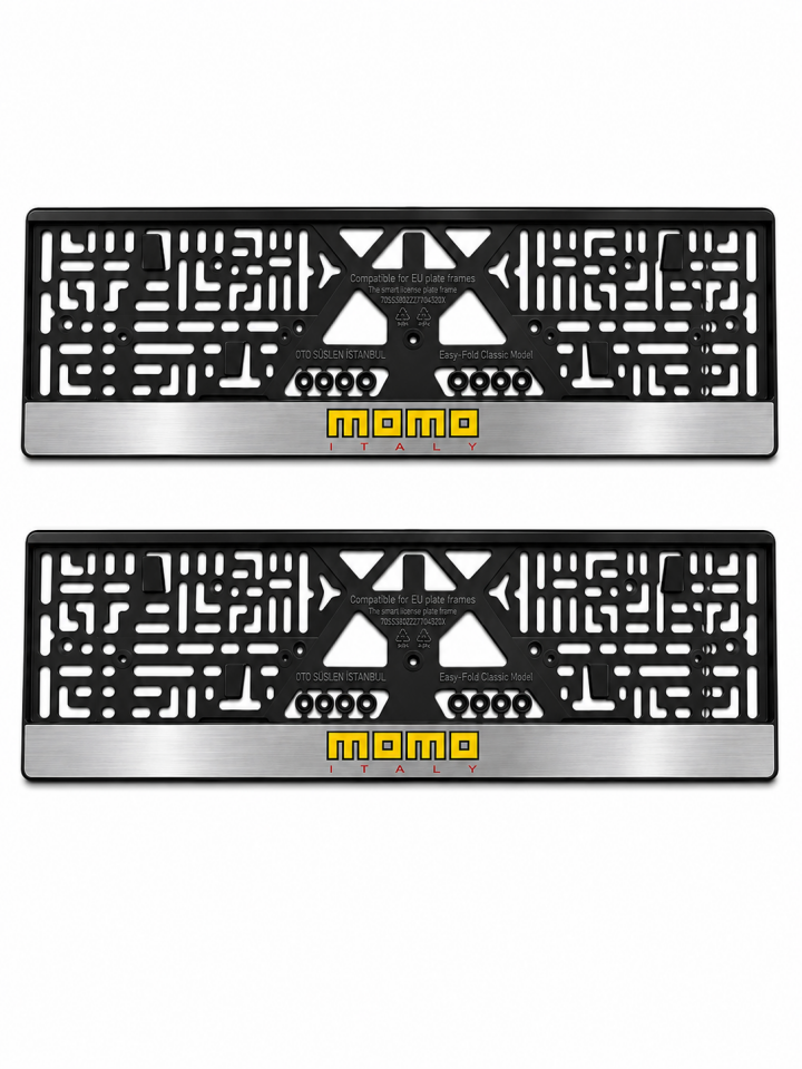 Premium Momo İtaly Temalı Esnek ABS Araç Plakalığı 2'li Set